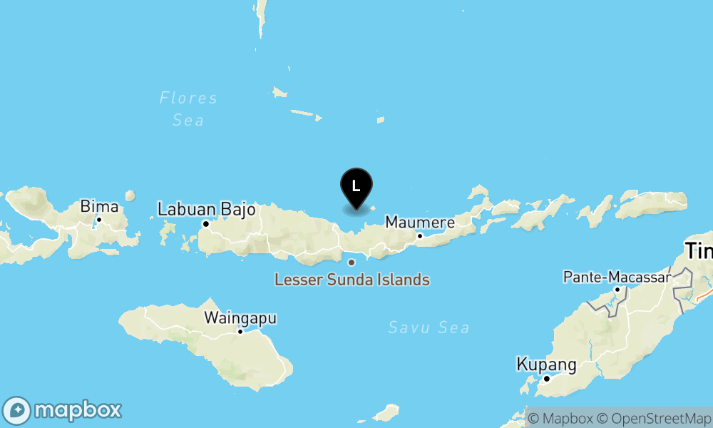 Peta episentrum gempa M4.1 — Pusat gempa berada di laut 40 km Timur Laut Mbay, Nagekeo