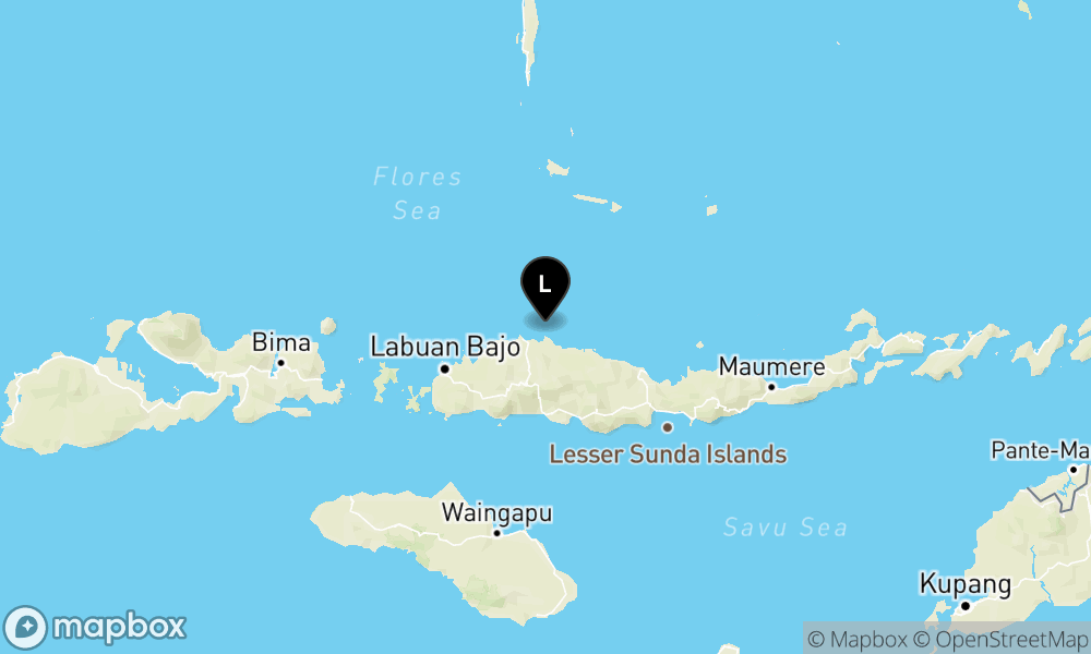 Peta episentrum gempa M4.2 — Pusat gempa berada di laut 49 km utara Ruteng, Manggarai
