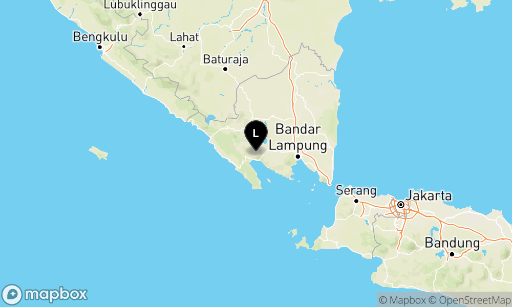 Peta episentrum gempa M3.0 — Pusat gempa berada di darat 11 km barat laut Tanggamus