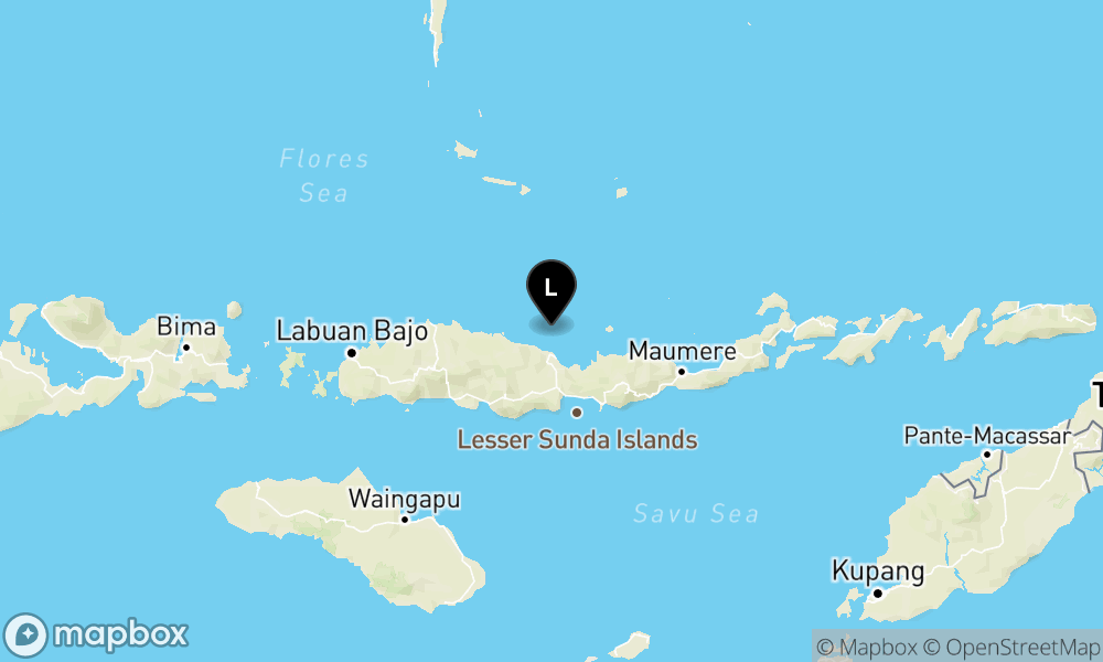 Peta episentrum gempa M4.0 — Pusat gempa berada di laut 37 km Utara Mbay Nagekeo