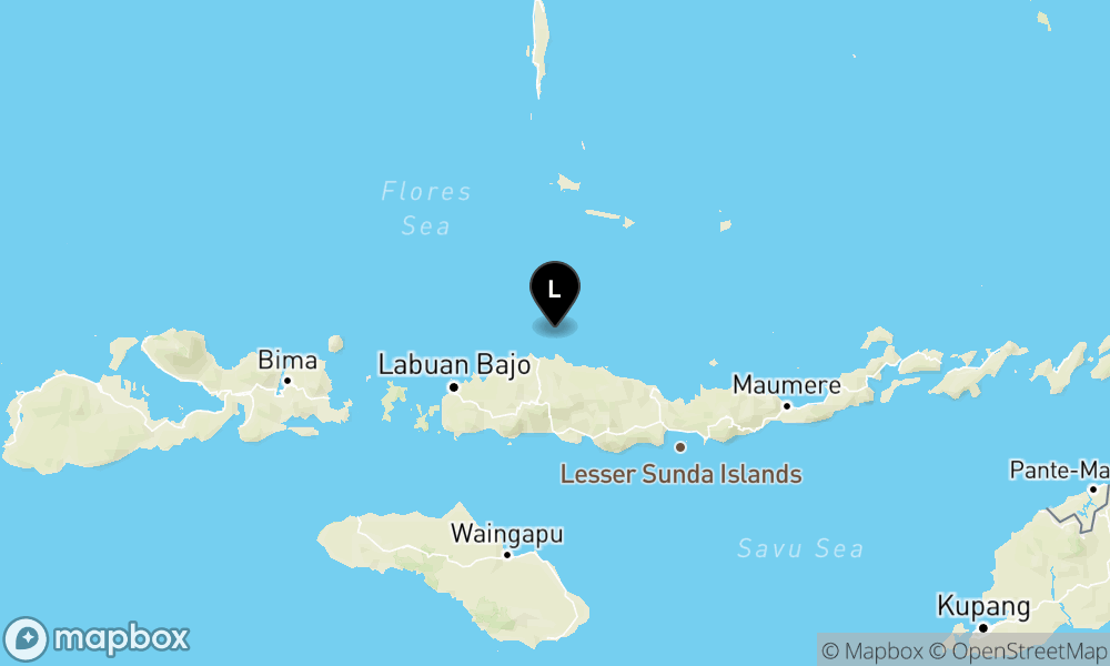 Peta episentrum gempa M4.1 — Pusat gempa berada di laut 57 km utara Ruteng-Manggarai