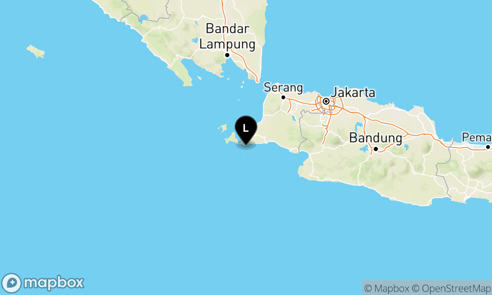 Peta episentrum gempa M3.8 — Pusat gempa berada di laut 27 km selatan Banten