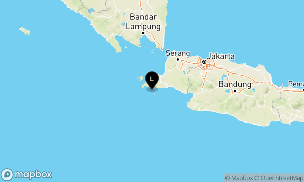 Peta episentrum gempa M3.8 — Pusat gempa berada di laut 31 km selatan Sumur