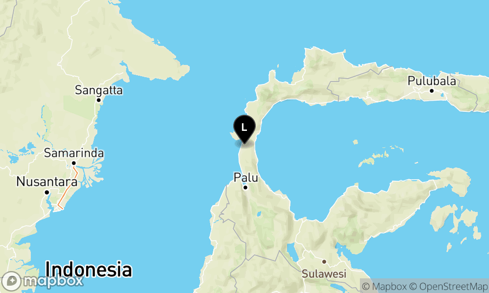 Earthquake epicenter map M3.5 — Pusat gempa berada di darat 21 km utara Donggala