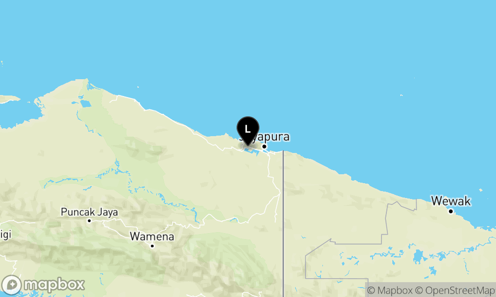 Earthquake epicenter map M3.7 — Pusat gempa berada di darat 4 km Barat Daya Sentani