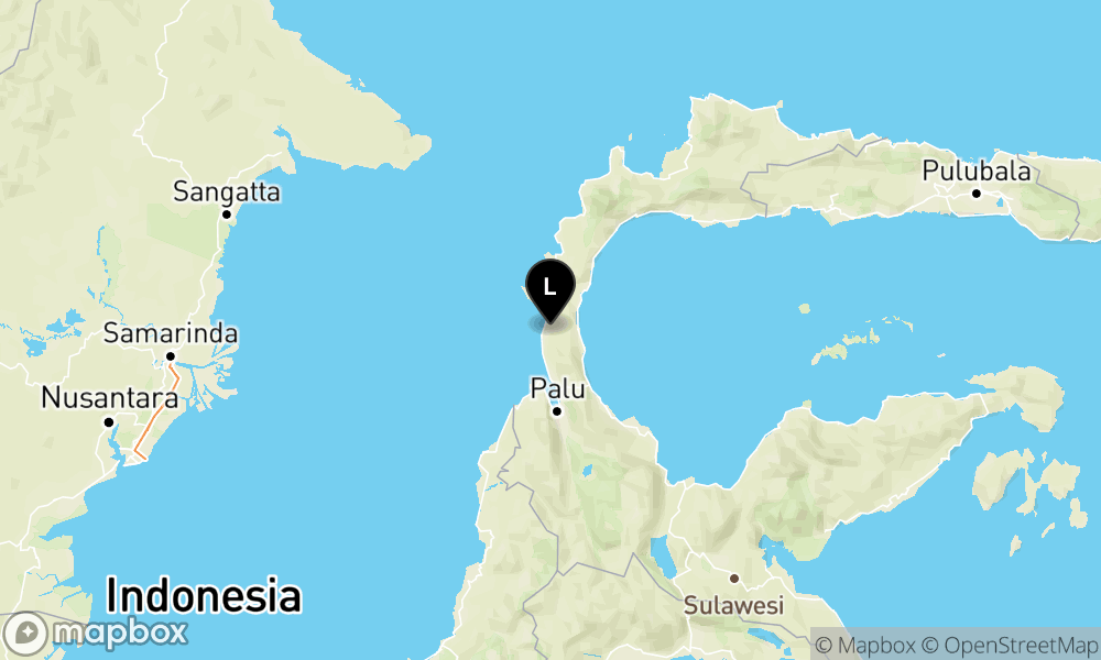 Earthquake epicenter map M4.7 — Pusat gempa berada di darat 40 km utara Donggala