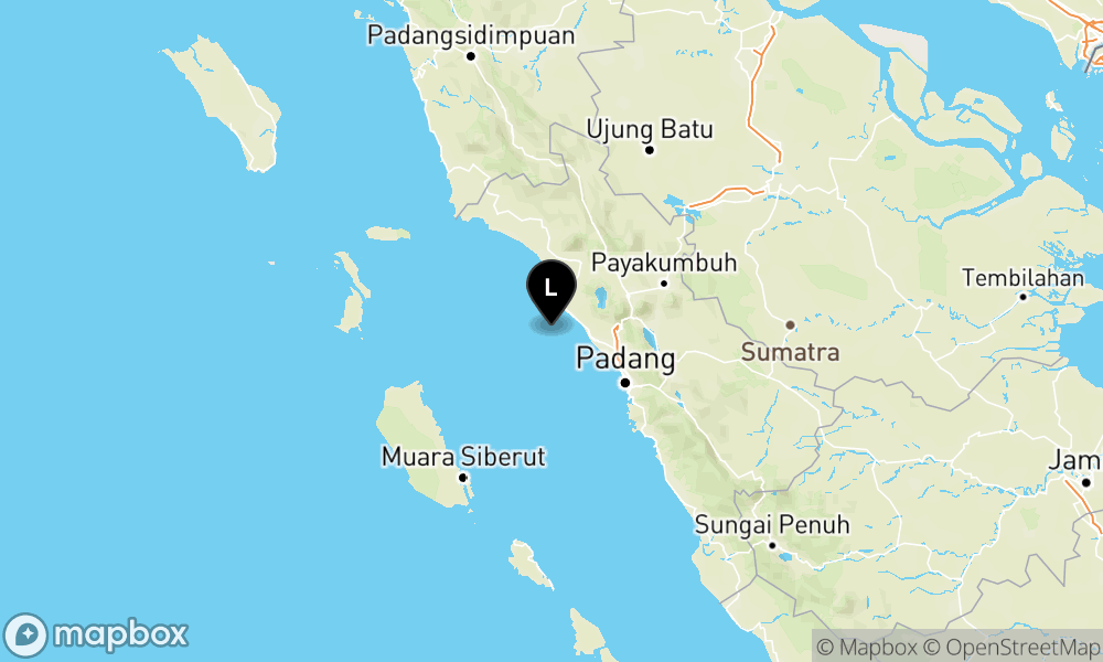 Earthquake epicenter map M3.8 — Pusat gempa berada di laut, 34 km barat Pariaman