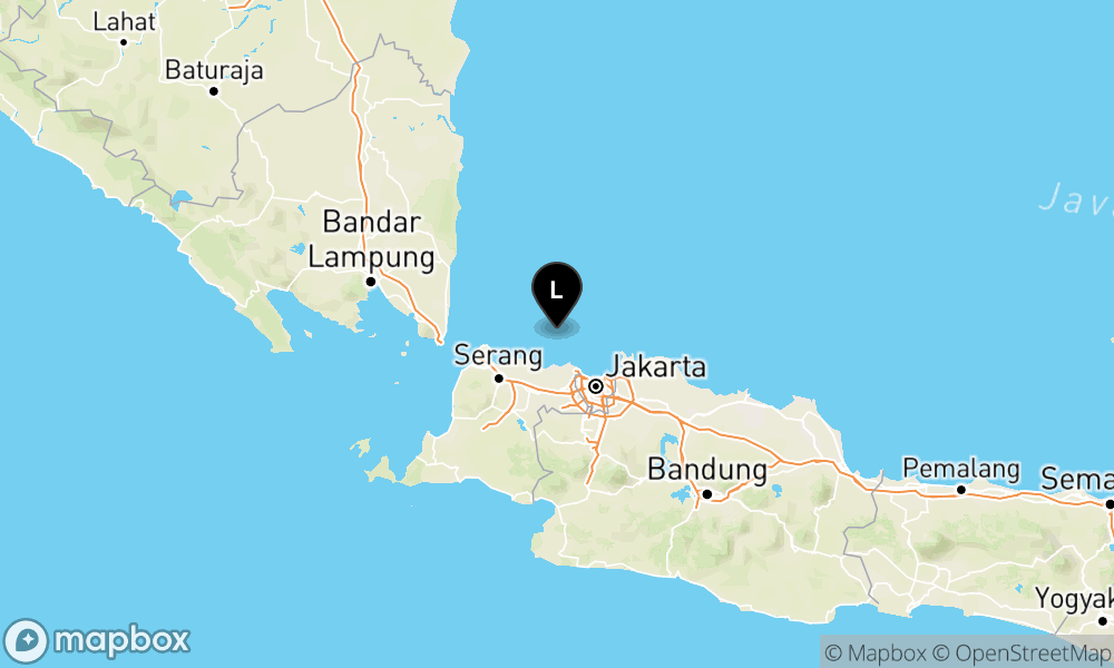 Earthquake epicenter map M5.9 — Pusat gempa berada di laut 49 km barat laut Jakarta