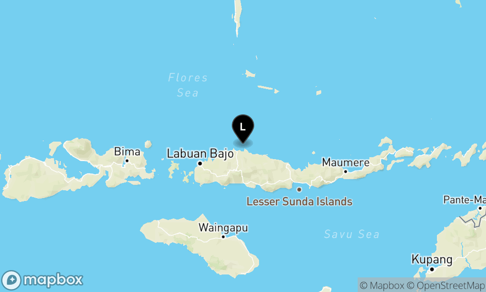 Earthquake epicenter map M4.5 — Pusat gempa berada di laut 46 km Utara Ruteng, Manggarai
