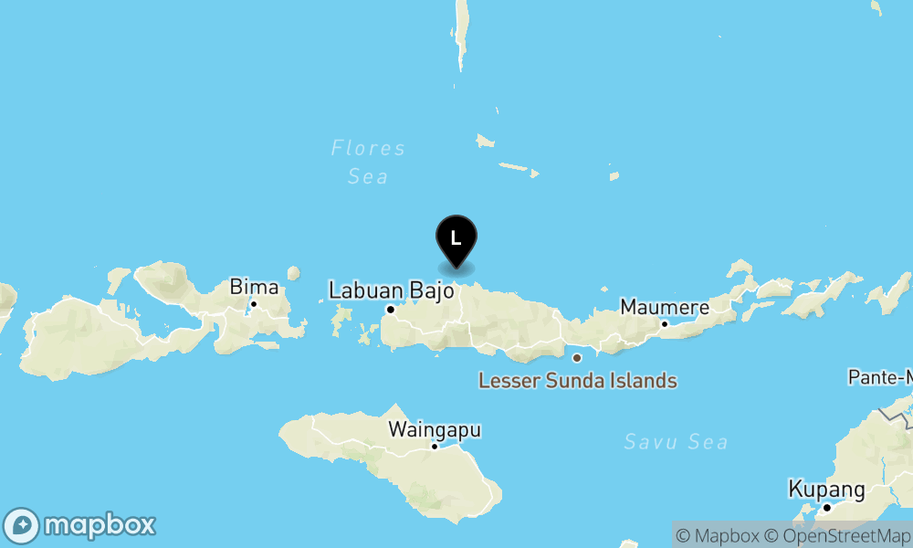 Peta episentrum gempa M4.0 — Pusat gempa berada di laut 45 km utara Ruteng-Manggarai
