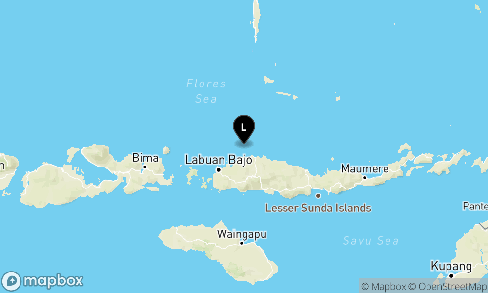Peta episentrum gempa M4.9 — Pusat gempa berada di laut 56 km baratlaut Ruteng-Manggarai