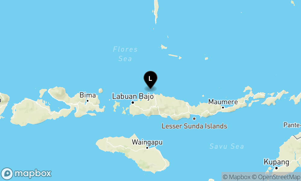 Peta episentrum gempa M4.7 — Pusat gempa berada di laut 48 km Utara Ruteng-Manggarai