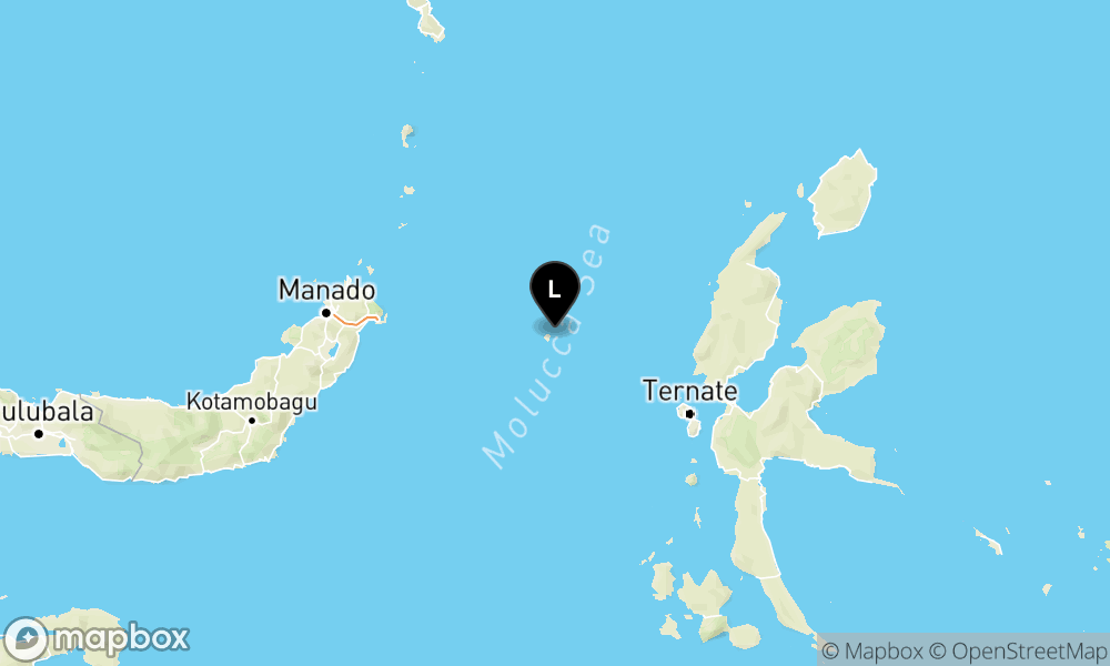 Peta episentrum gempa M5.1 — Pusat gempa berada di laut 118 km BaratLaut Jailolo