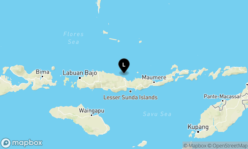 Peta episentrum gempa M4.2 — Pusat gempa berada di laut 32 km utara Nagekeo