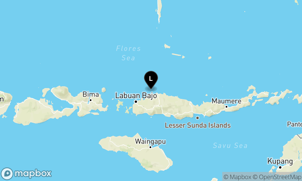 Peta episentrum gempa M4.2 — Pusat gempa berada di laut 49 km Barat Laut Ruteng, Manggarai