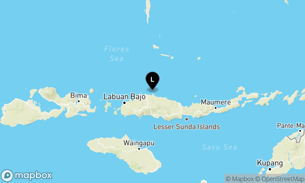 Peta episentrum gempa M4.7 — Pusat gempa berada di laut 48 km utara Ruteng-Manggarai