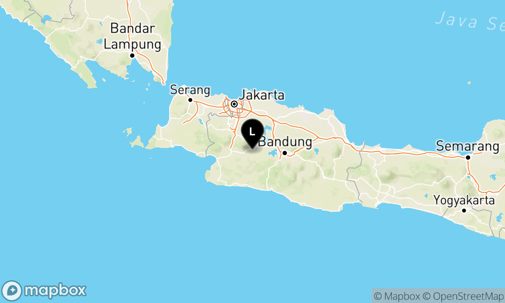 Peta episentrum gempa M2.4 — Pusat gempa berada di darat 10 km selatan Kab. Cianjur