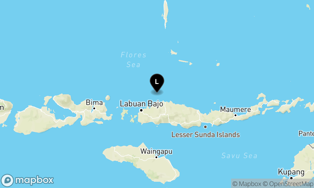 Peta episentrum gempa M4.9 — Pusat gempa berada di laut 61 km utara Ruteng, Manggarai
