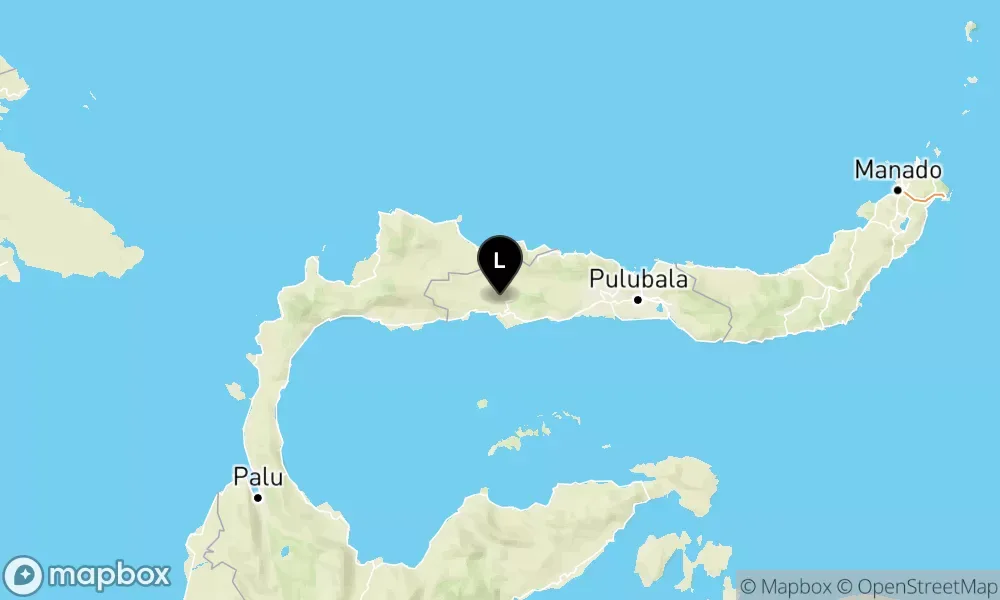 Peta episentrum gempa M5.7 — Pusat gempa berada di darat 29 km barat laut Pohuwato
