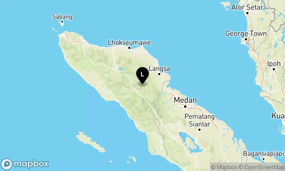 Earthquake epicenter map M4.2 — Pusat gempa berada di darat 26 km Timur Laut Kab. Gayo Lues