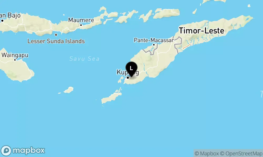 Earthquake epicenter map M3.4 — Pusat gempa berada di darat 30km Barat Daya Kab. Kupang