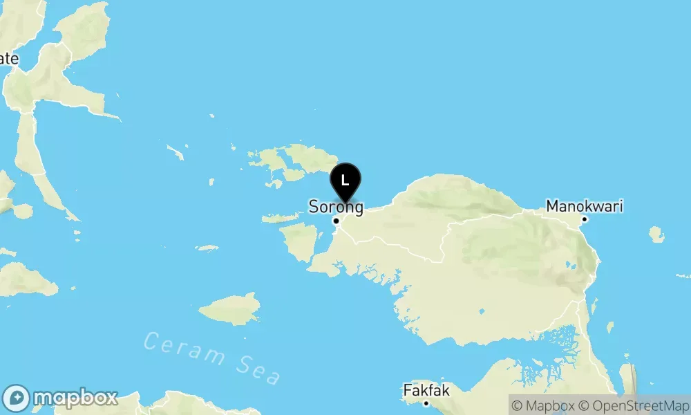 Earthquake epicenter map M3.8 — Pusat gempa berada di laut 13 km timur laut Kota Sorong