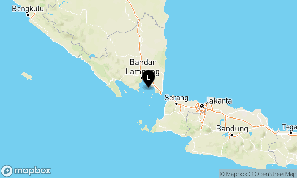 Peta Gempa Pusat gempa berada di laut 18 km Barat Daya Lampung Selatan