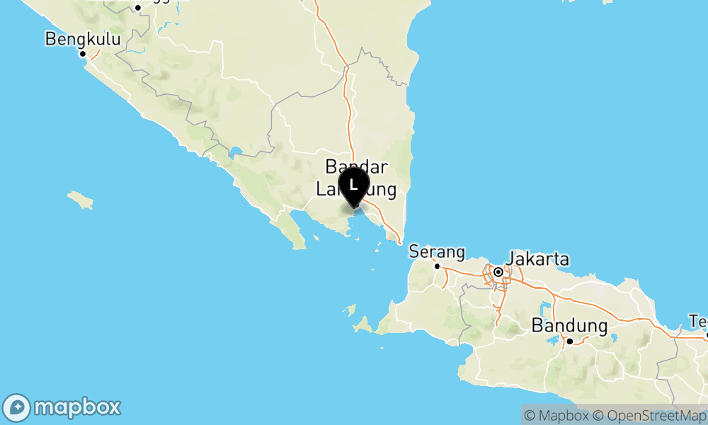 Peta Gempa Pusat gempa berada di darat 10 km barat daya Bandar Lampung