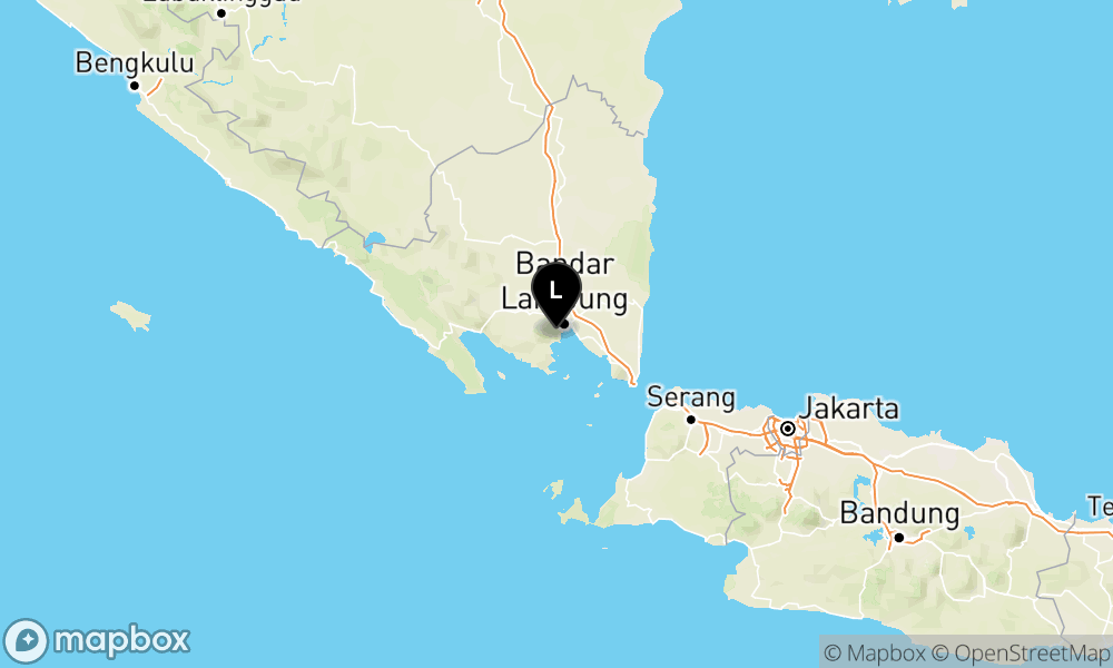 Peta Gempa Pusat gempa berada di darat 10 km barat daya Bandar Lampung