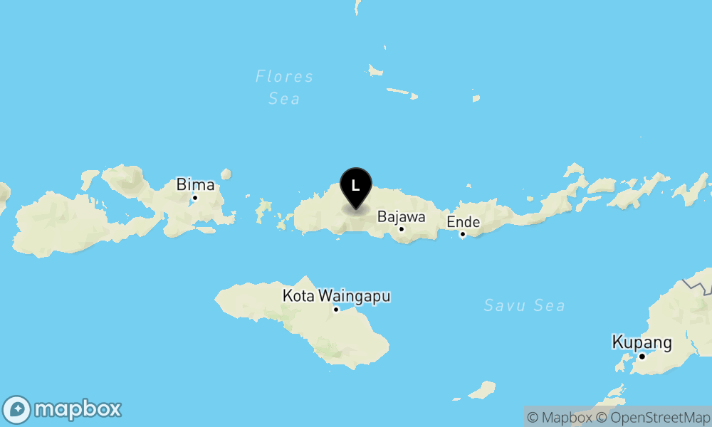 Peta Gempa Pusat gempa berada di darat 1 km tenggara Ruteng, Manggarai