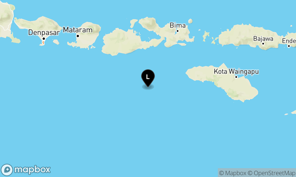 Peta Gempa 121 km BaratDaya KODI-SUMBABARATDAYA-NTT