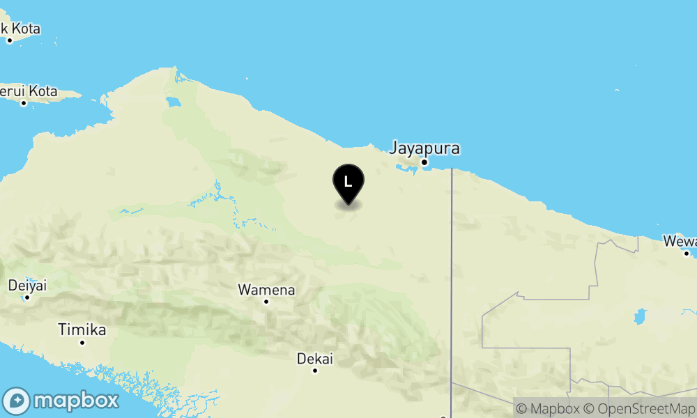 Peta Gempa 8 km Tenggara KAB-JAYAPURA-PAPUA