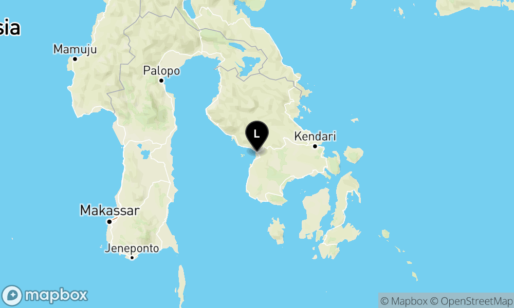 Peta Gempa Pusat gempa berada di darat 4.2 km barat laut Kolaka