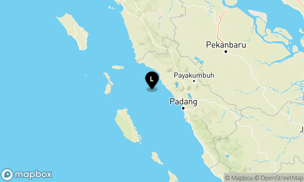 Peta Gempa Pusat gempa berada di laut 55 km Baratdaya Lubukbasung