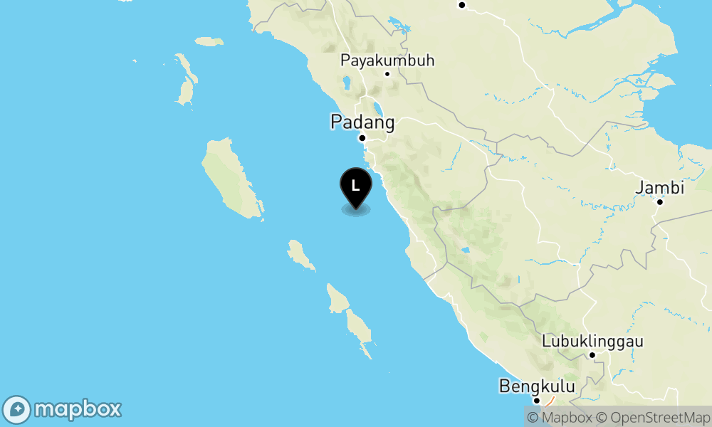Peta Gempa Pusat gempa berada di laut 55 km BaratDaya Painan-Pesisir Selatan
