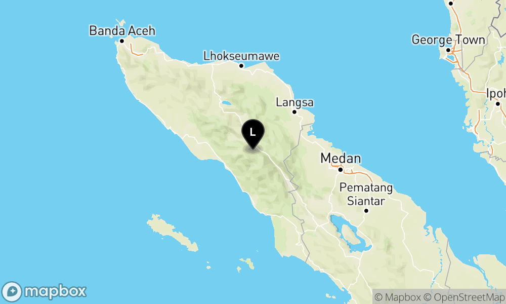Peta Gempa Pusat gempa berada di darat 15 km baratdaya Gayo Lues