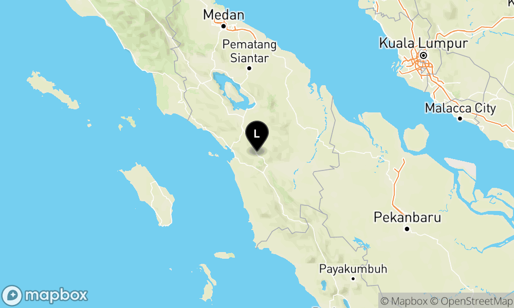 Peta Gempa Pusat gempa berada di darat 12 km BaratLaut Tapanuli Selatan