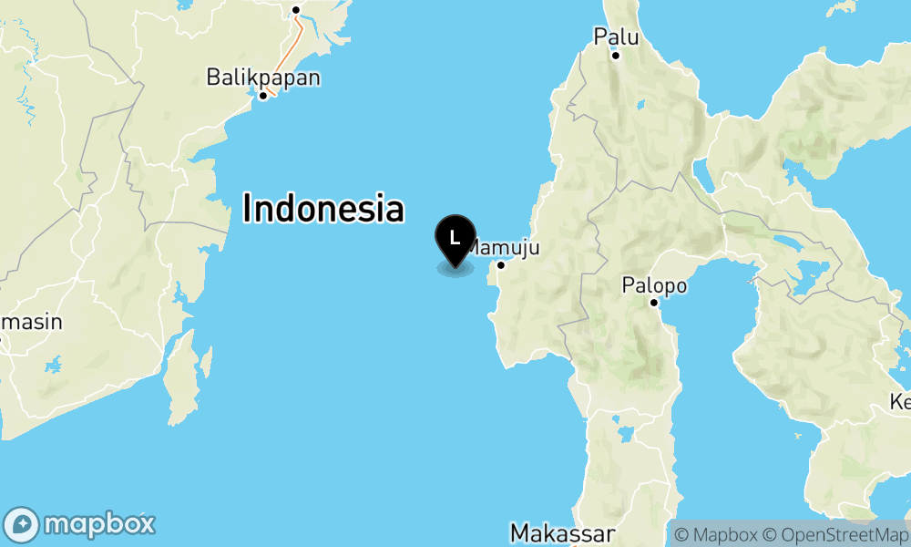 Peta Gempa Pusat gempa berada di laut 54 km BaratLaut Majene