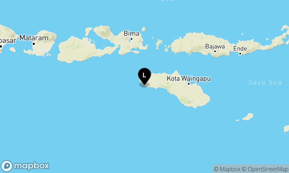 Peta Gempa Pusat gempa berada di laut 17 km Tenggara KODI-SUMBA BARAT DAYA