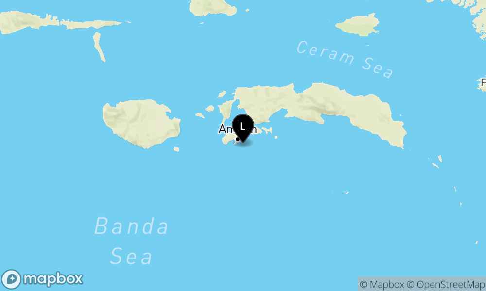 Peta Gempa Pusat gempa berada di laut 15 km Tenggara Ambon