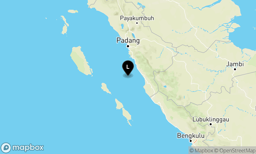Peta Gempa Pusat gempa berada di laut 60 km BaratLaut Airhaji-Pesisir Selatan