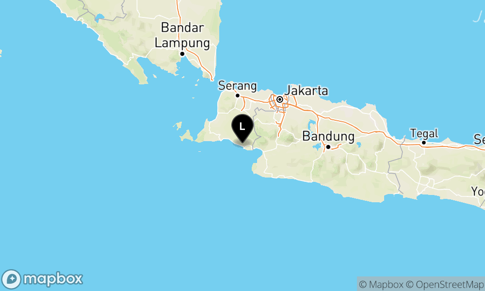 Peta Gempa Pusat gempa berada di darat 3 km Barat Laut Bayah