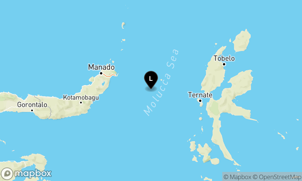 Peta Gempa 119 km Tenggara BITUNG-SULUT