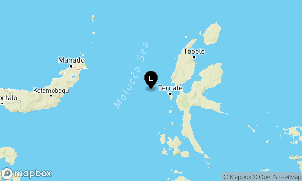 Peta Gempa 54 km BaratLaut TERNATE-MALUT