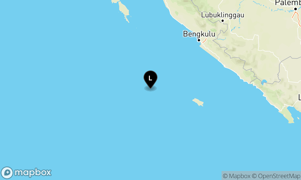 Peta Gempa 142 km BaratLaut ENGGANO-BENGKULU