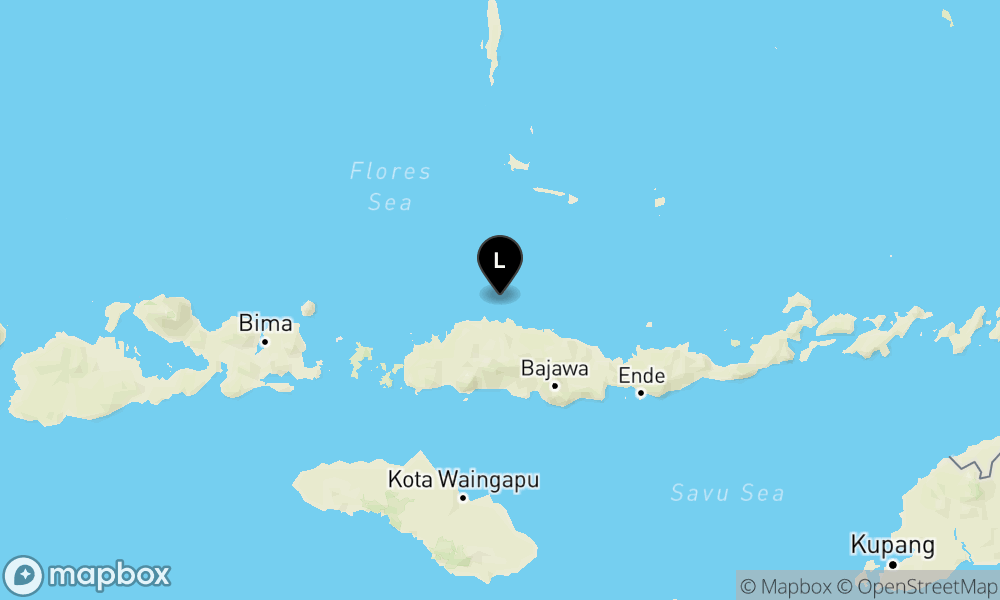 Peta Gempa Pusat gempa berada di laut 54 km Timur laut Ruteng - Manggarai