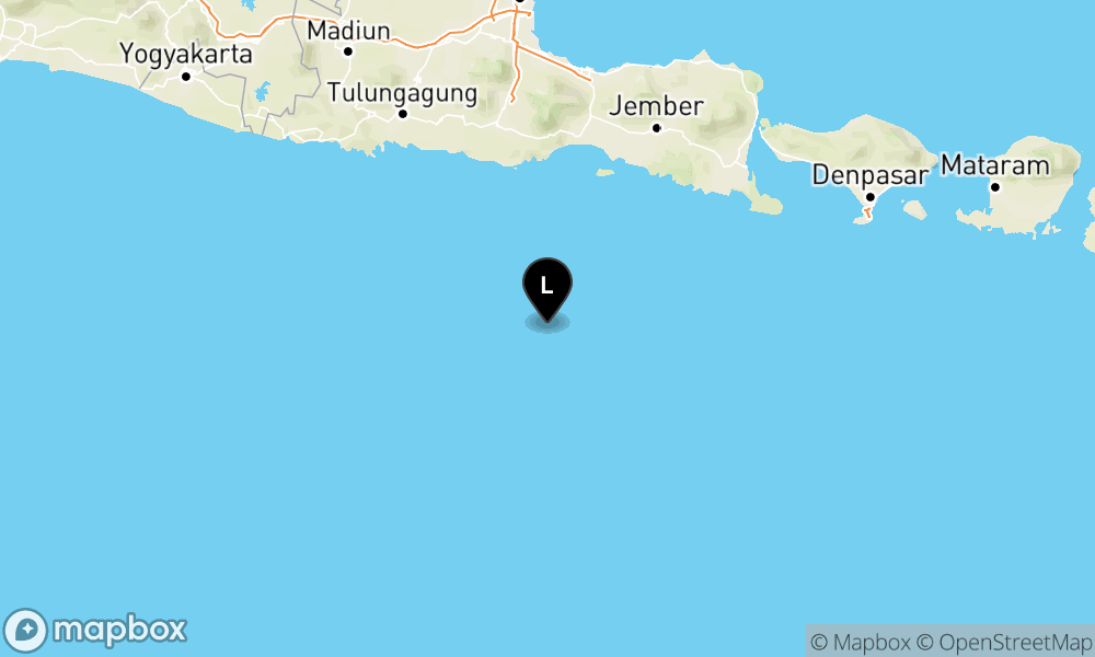 Peta Gempa 163 km BaratDaya LUMAJANG-JATIM