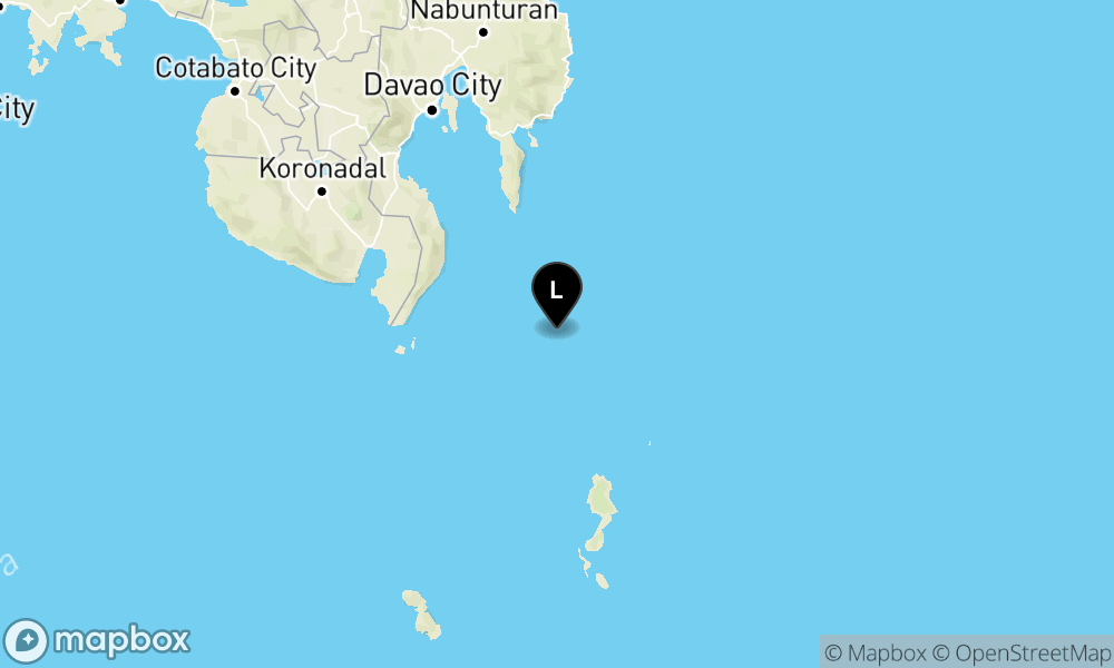 Peta Gempa 169 km BaratLaut MELONGUANE-SULUT