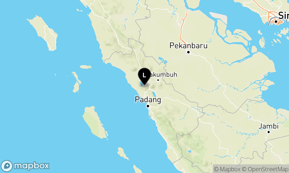 Peta Gempa Pusat gempa berada di darat 15 km barat daya Bukittinggi