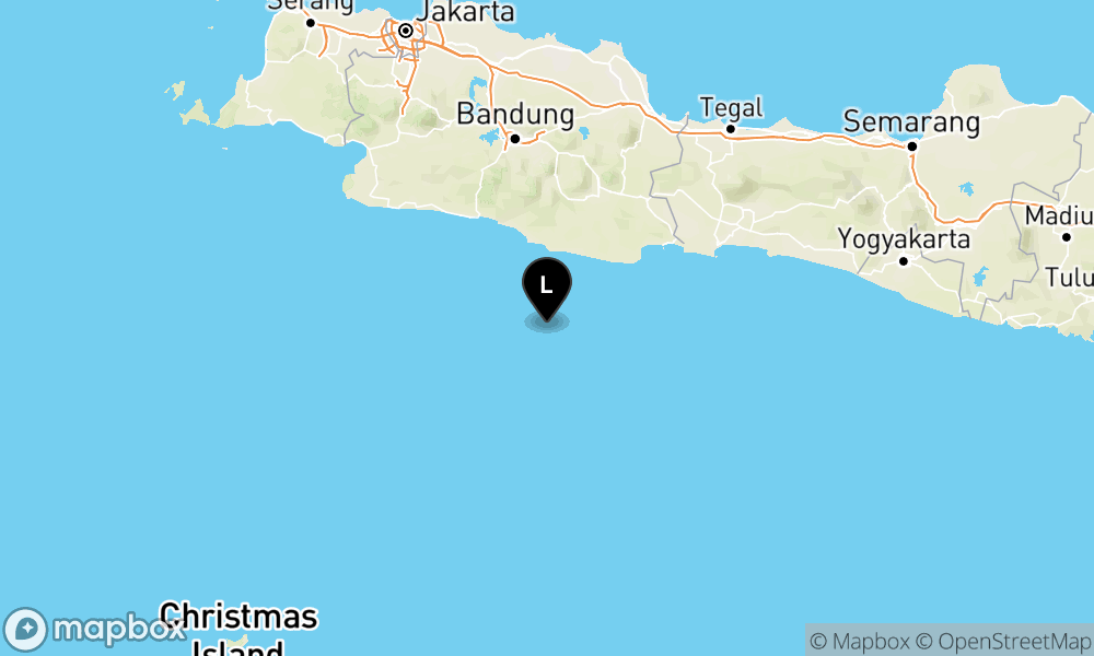 Peta Gempa Pusat gempa berada di laut 97 km BaratDaya Pangandaran